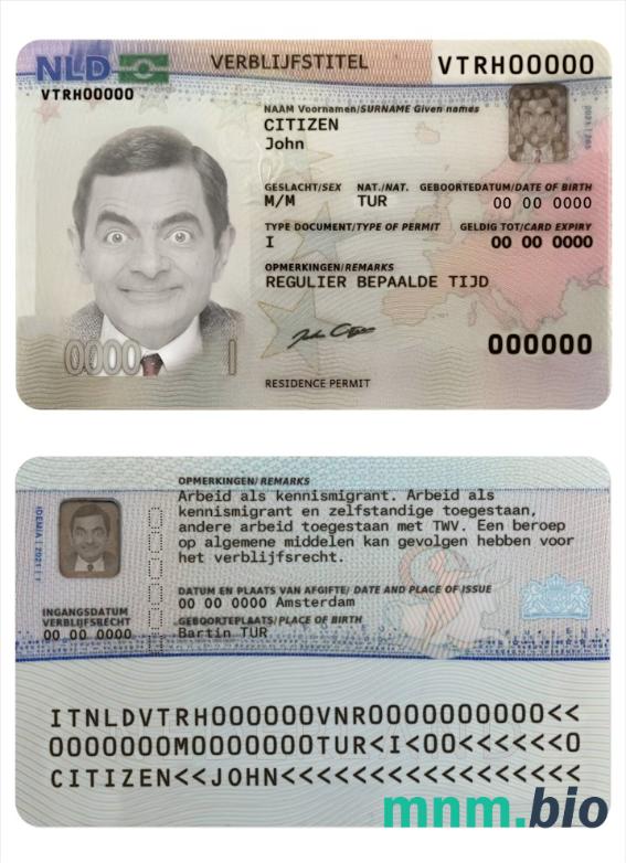 Norwegia pobytowy format PSD, szablon